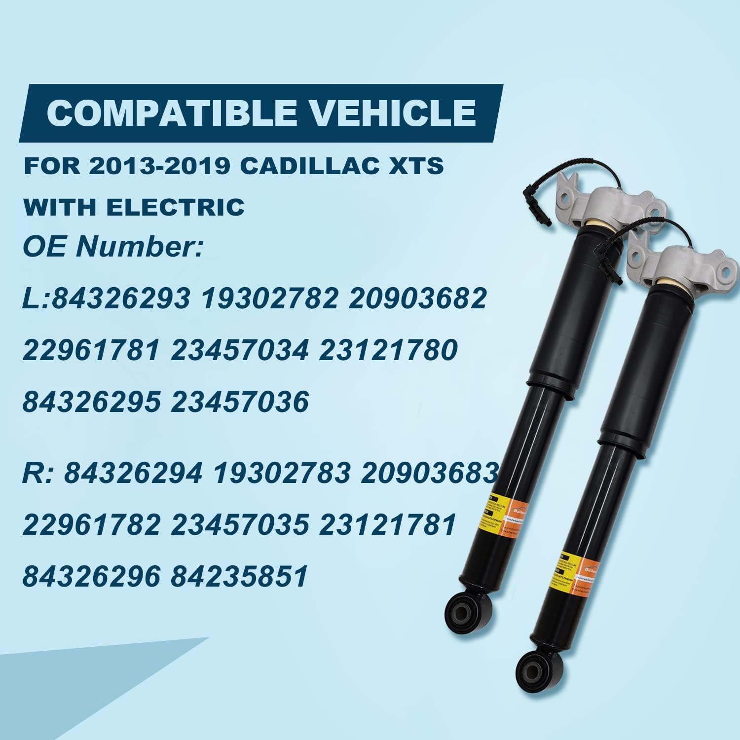 Pair Rear Left Right Shock Absorbers with Upper Mount Assembly J863836