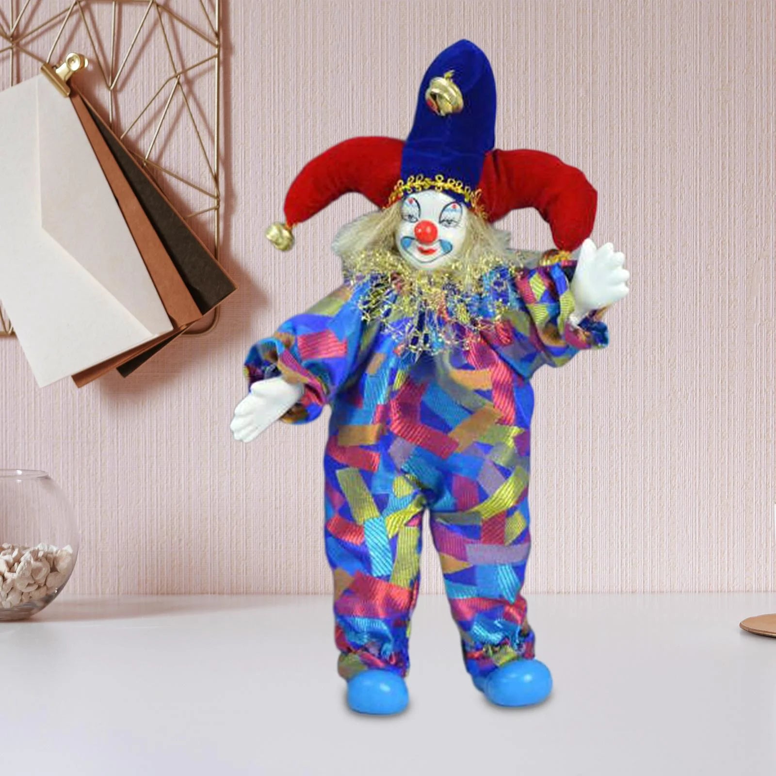 Porcelain Doll Standing Clown Doll Q60445