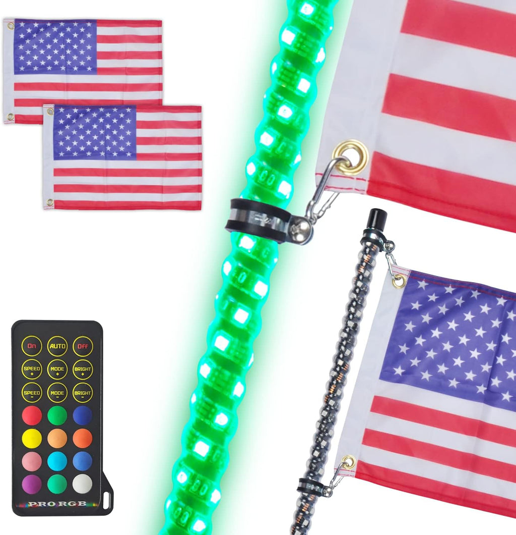 2Pcs 3FT Spiral LED Whip Lights for UTV ATV V95717