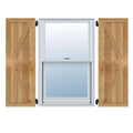 Framed Board-n-Batten Shutters with Z-Bar, Rough Sawn Western Red Cedar H4148