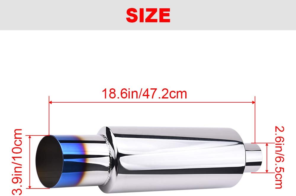 2.5 Inlet 4 Outlet Stainless Steel Exhaust Muffler, Pack of 2 D832