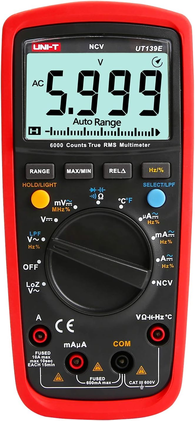 True RMS Digital Multimeter 6000 Counts AC DC Voltage Current Resistance Capacitance Frequency Temperature H884726