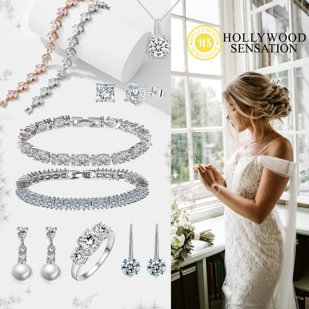 White Diamond Marquise Leaf Tennis Bracelet with Cubic Zirconia 18K White Gold Plated Fashion Jewelry Z29885