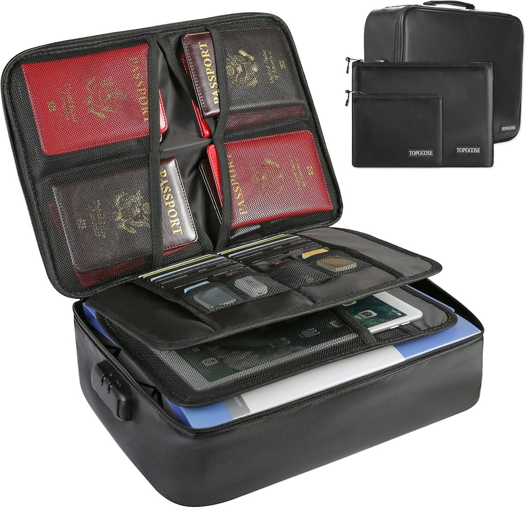 Fireproof Document Bag with Lock, 3 Set U4181