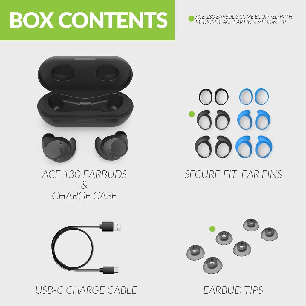 Bluetooth 5.2 True Wireless Earbuds with aptX Adaptive Audio, Noise Isolating, 36 HR Charge G403