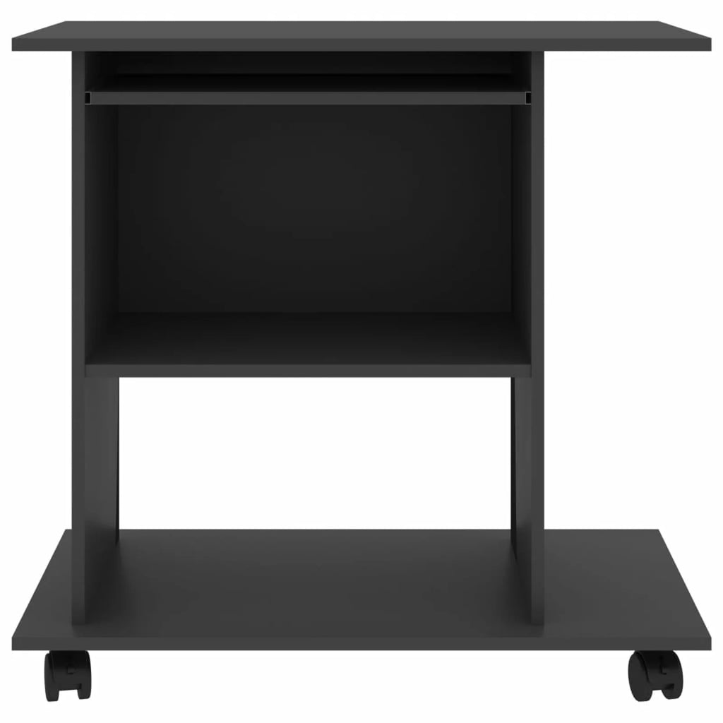 Gray Computer Desk with Keyboard Tray and CPU Tower 31.5 x 19.7 x 29.5 Inches W453