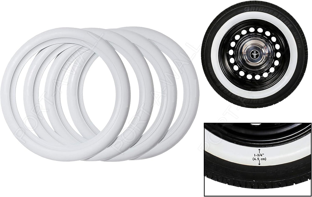 15" White Tire Wall Insert Trim Set 4pcs I299766