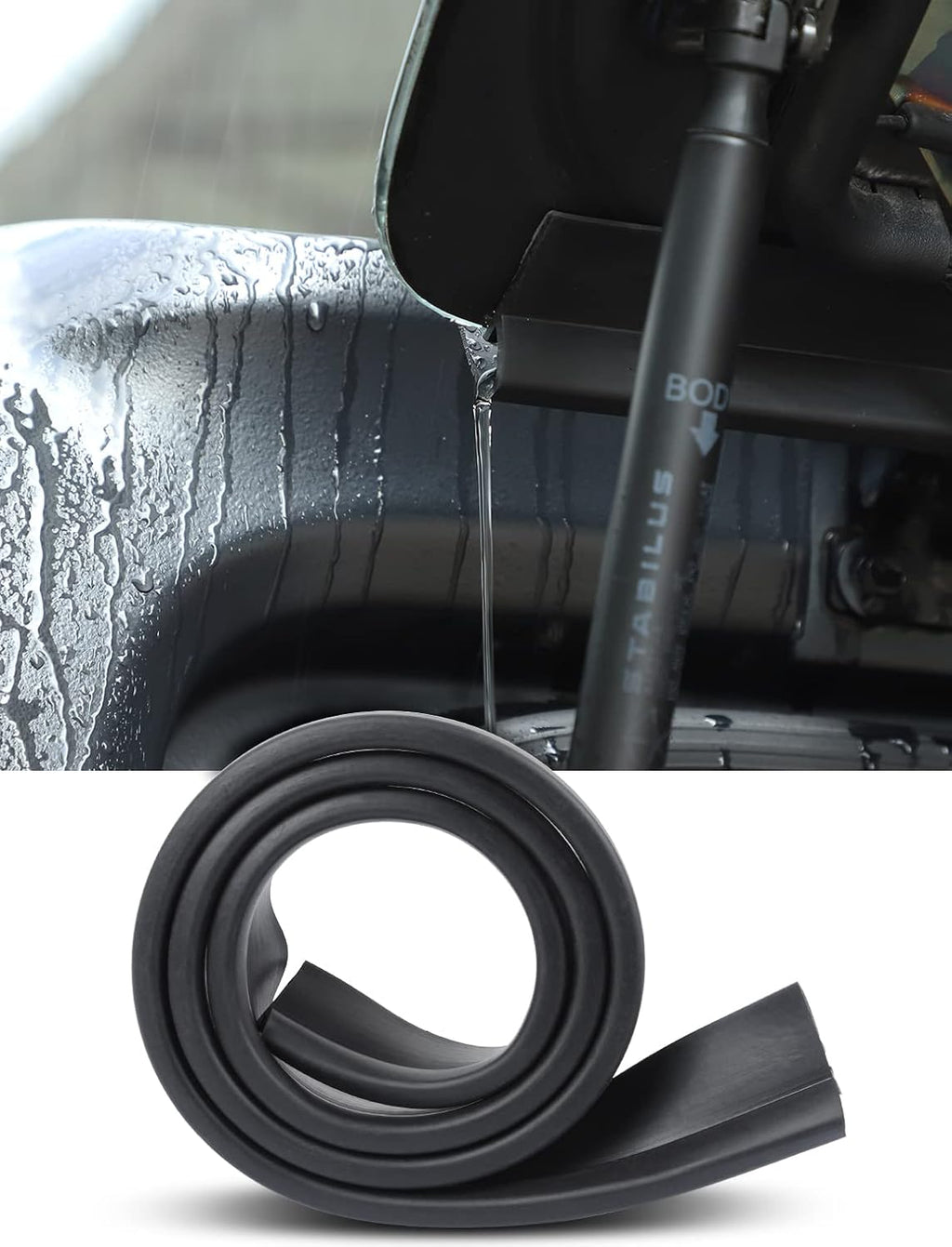 Rear Window Rain Gutter for Jeep Wrangler TJ, Black, Pack of 2 A342
