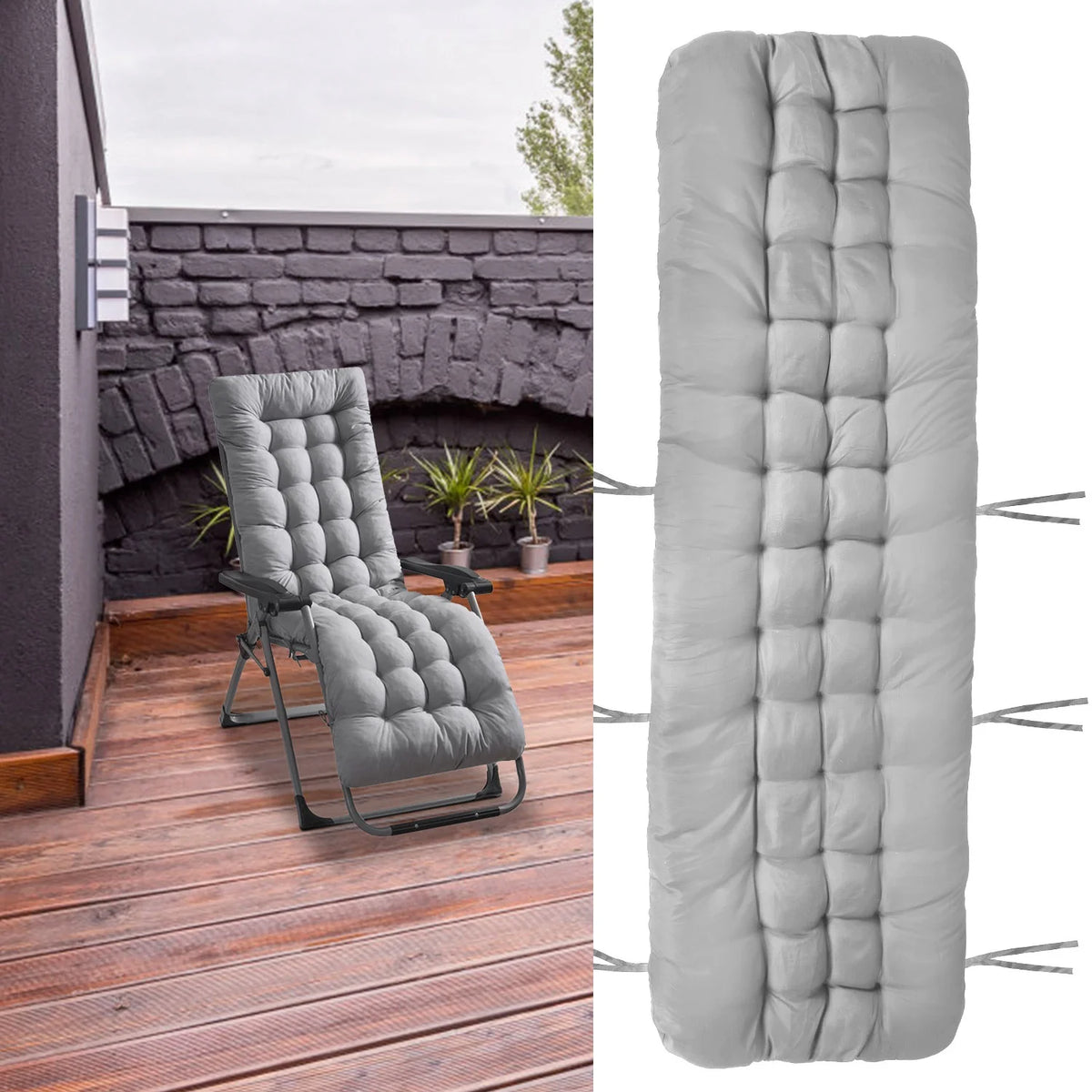 Grey Rocking Chair Cushion 67x22in N889628