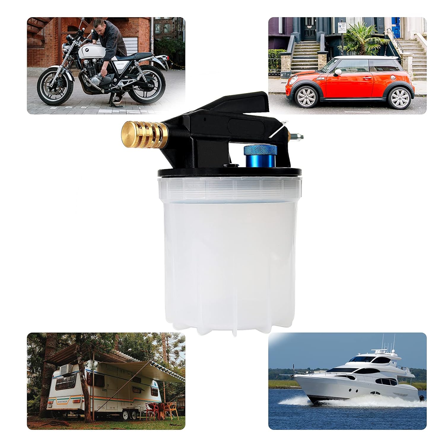 2L Vacuum Brake Bleeder Kit with 2L Brake Fluid Extractor and 1L Refilling Bottle, Two Silicon Hoses C62340