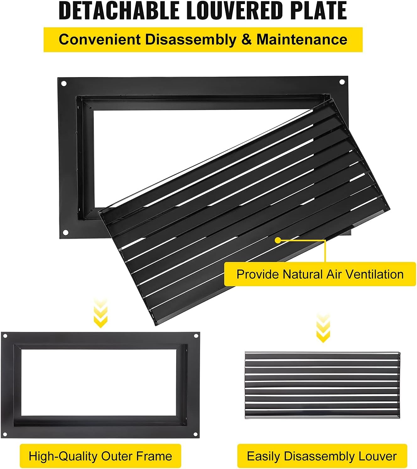 16" X 32" Black Wall Mounted Flood Vent J8257