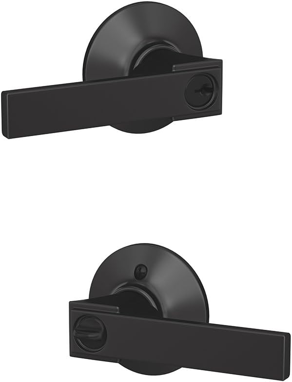 Matte Black Keyed Entry Lever Lock Pack of 2 X488
