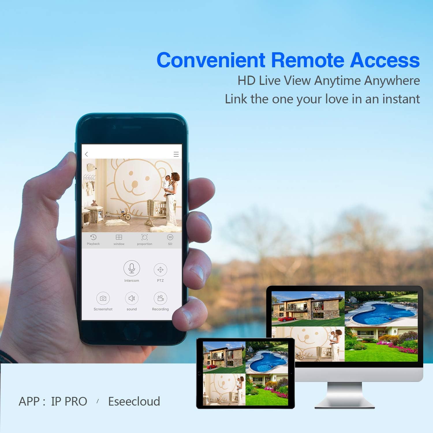 10.1 Monitor Wireless Security Camera System, 4pcs 3MP Indoor Outdoor Night Vision Camera, 1TB HDD O130
