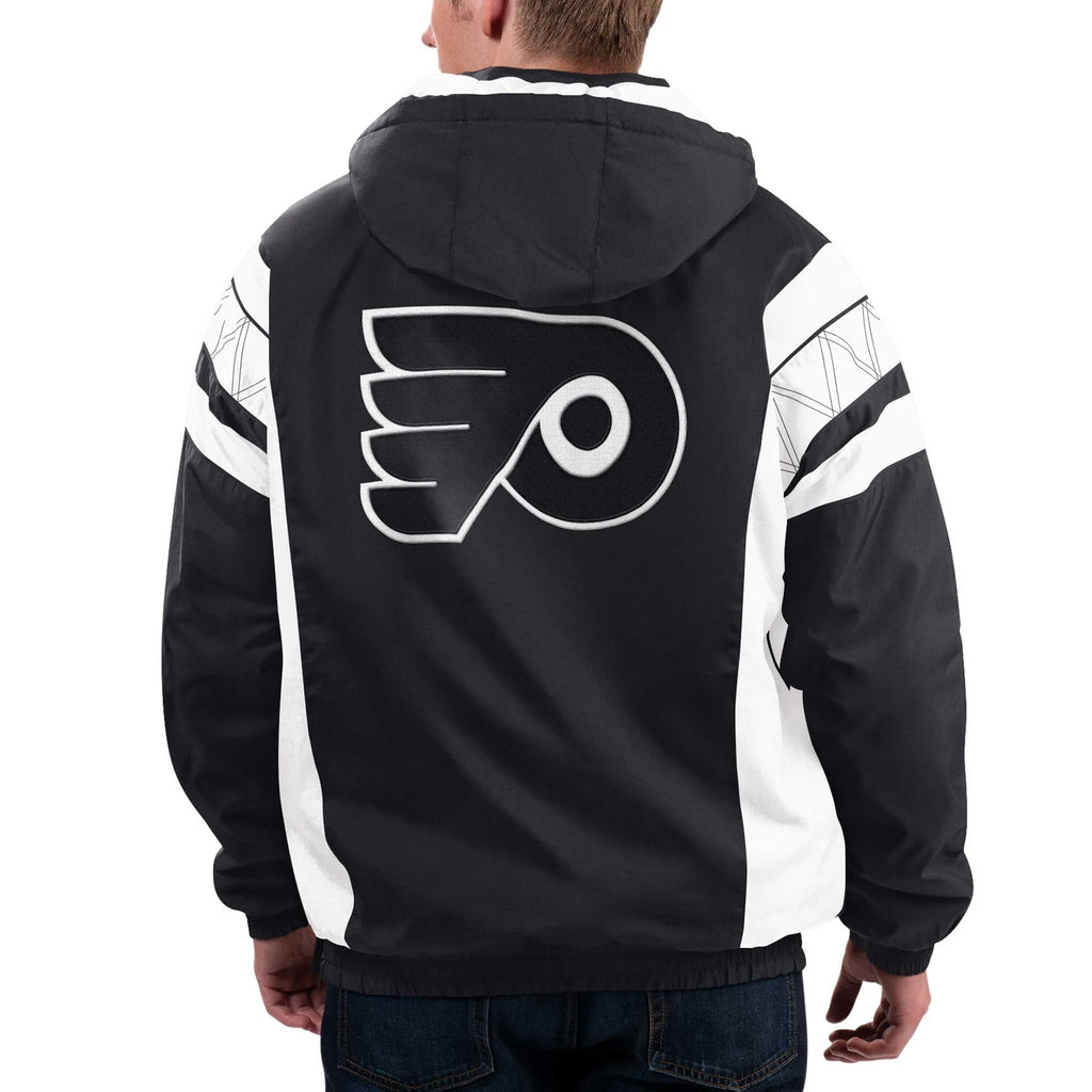Black Philadelphia Flyers Half-Zip Hoodie Jacket Q572
