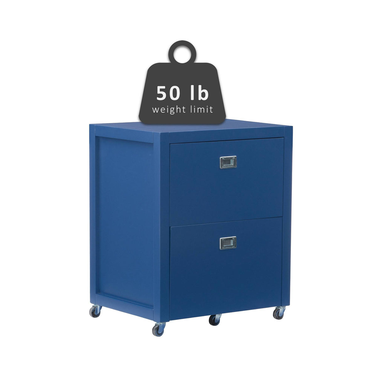 Navy Rolling File Cabinet W8236