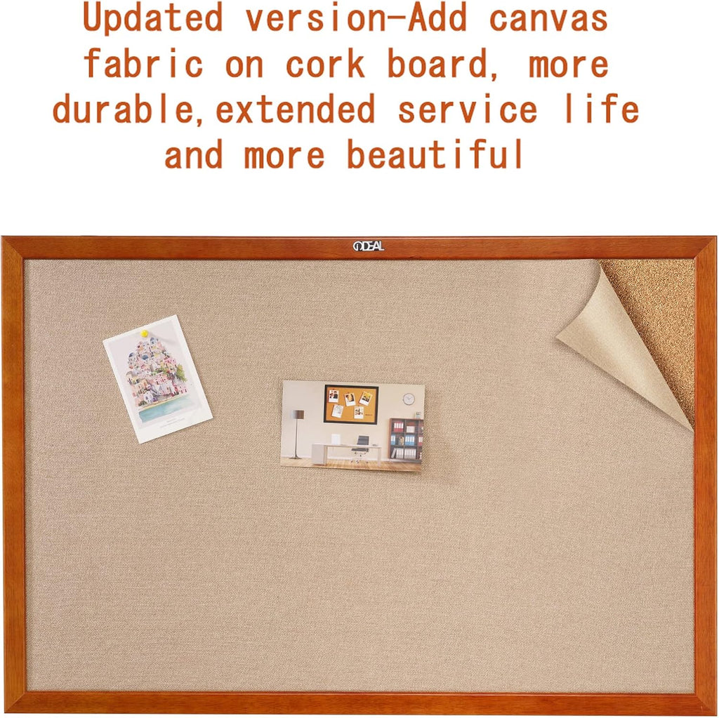 100% Wood Framed Canvas Wall Mounted Bulletin Board 48x36'' K802158