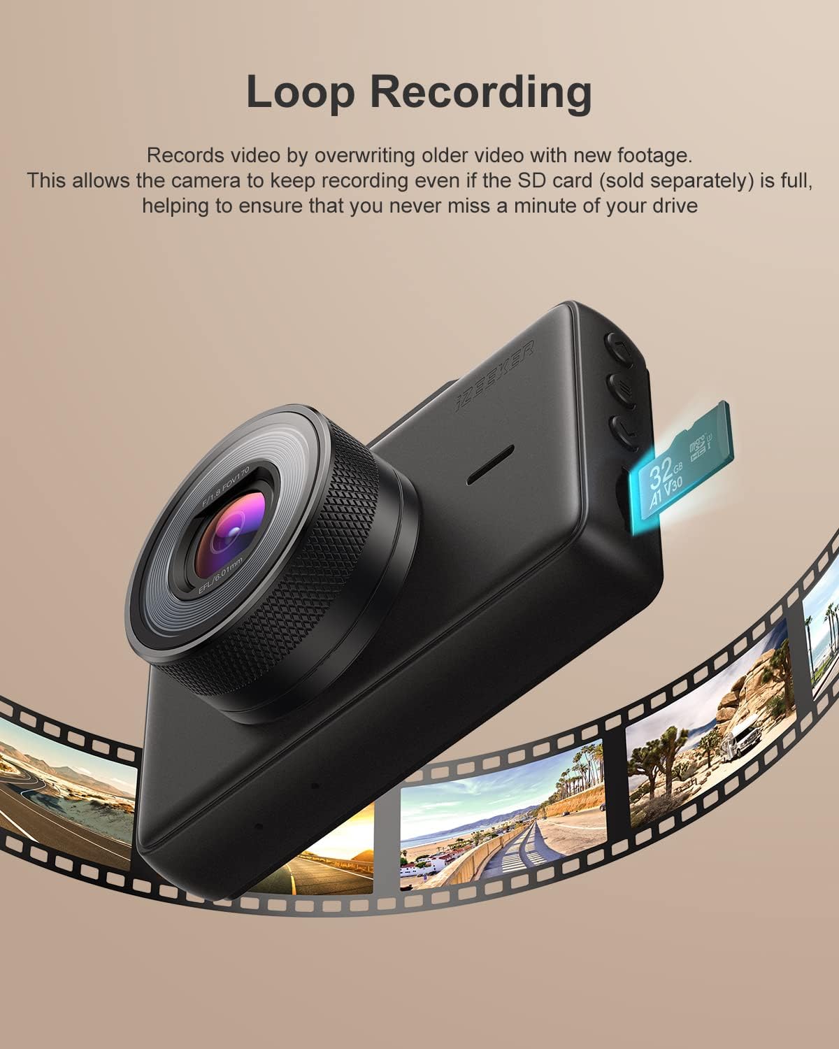 Dash Cam 1080P with 3 Inch LCD Screen, 170° Wide Angle, Pack of 2 P186