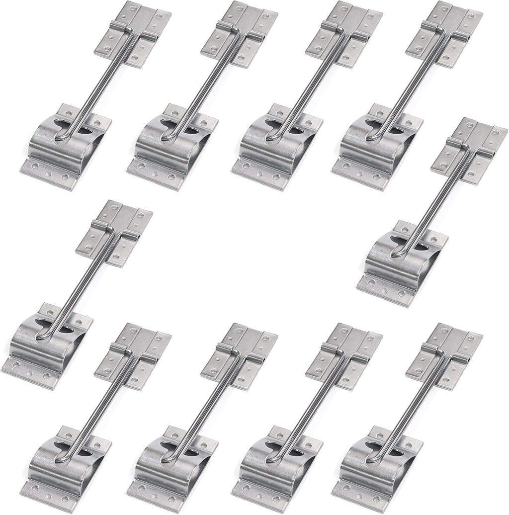 10 Metal T-Style Door Holder Entry Door Catches 6 Inch Long Zinc Plated Steel Pack of 2 J316
