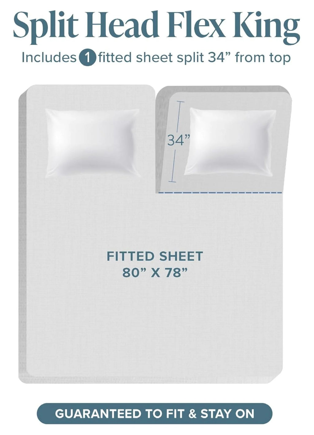 Split Head Flex King 4 Piece Microfiber Bed Sheet Set G327768