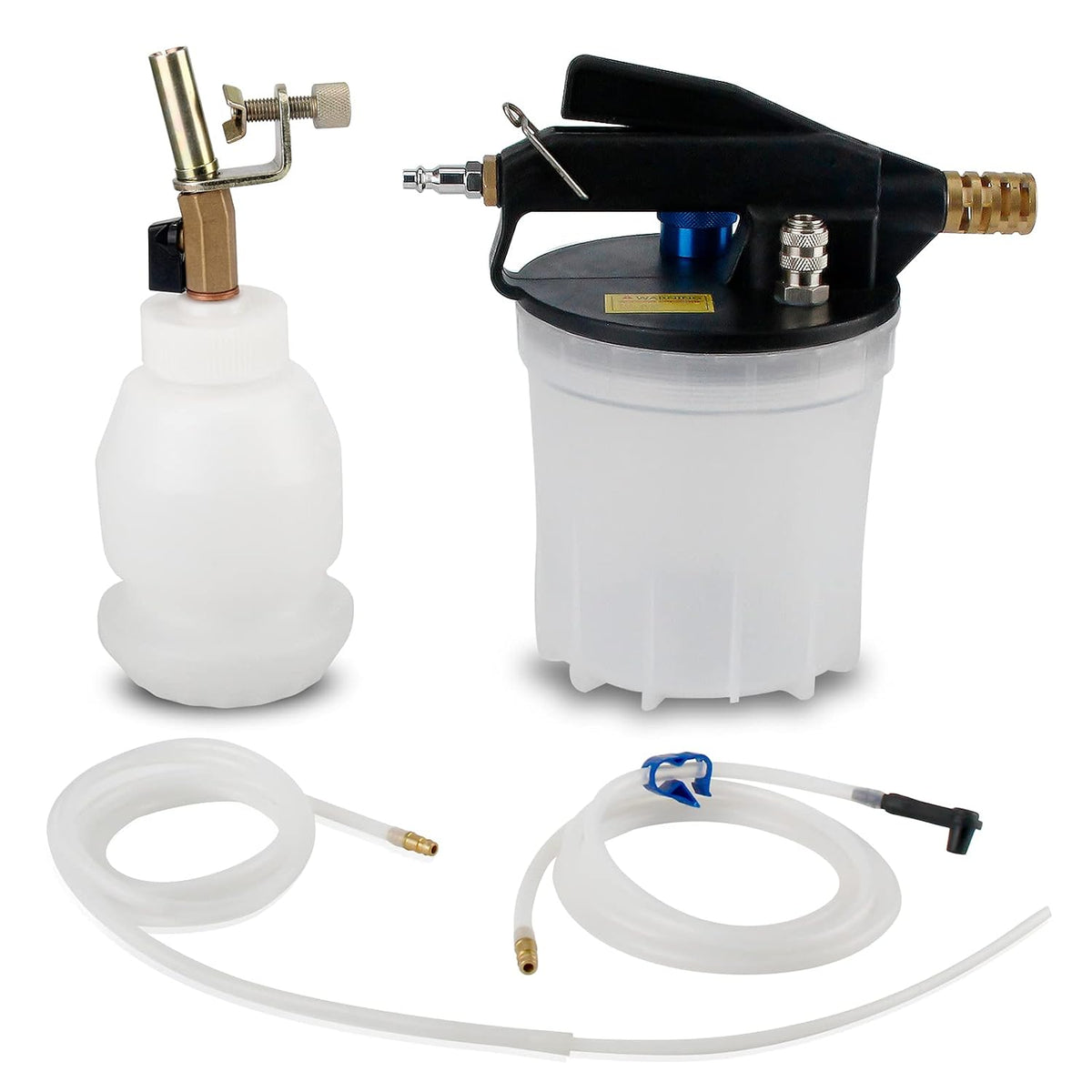 2L Vacuum Brake Bleeder Kit with 2L Brake Fluid Extractor and 1L Refilling Bottle, Two Silicon Hoses C62340