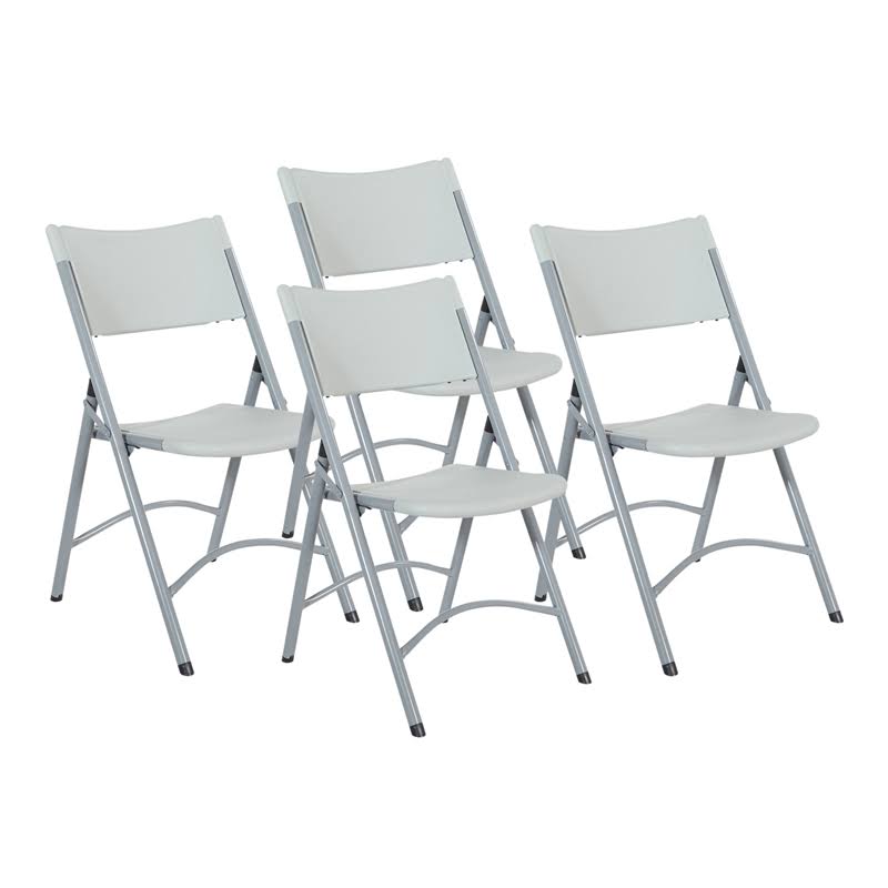 White/Grey Plastic Resin Chair 4 Pack X115
