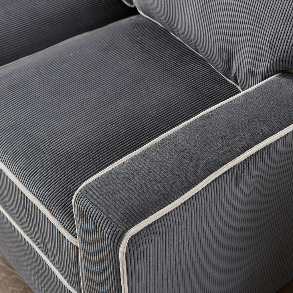 Dark Grey Corduroy Sofa Loveseat with Storage N72231