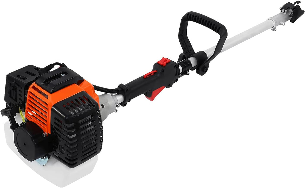52CC 5 in 1 Gas Pole Saw Hedge Trimmer Straight Shaft Brush Cutter with Extension Pole D802