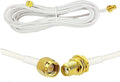 33ft SMA Extension Cable Male to Female WiFi Antenna Cable, Pack of 2 White I62931