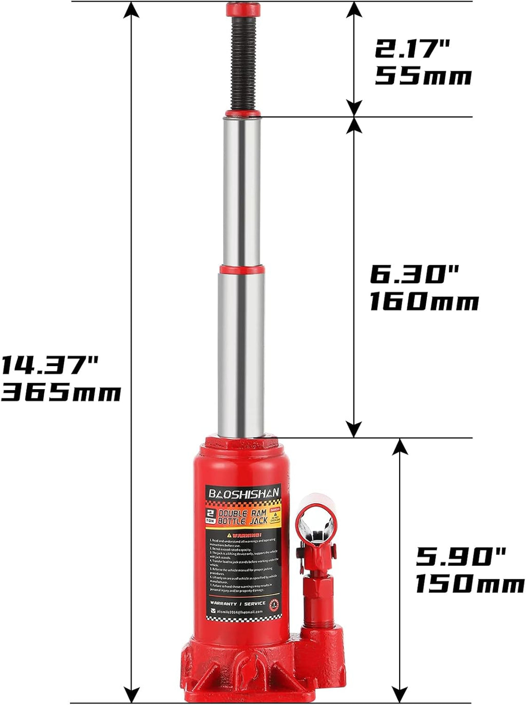 2 Ton Hydraulic Bottle Jack with Carrying Case Pack of 2 L162