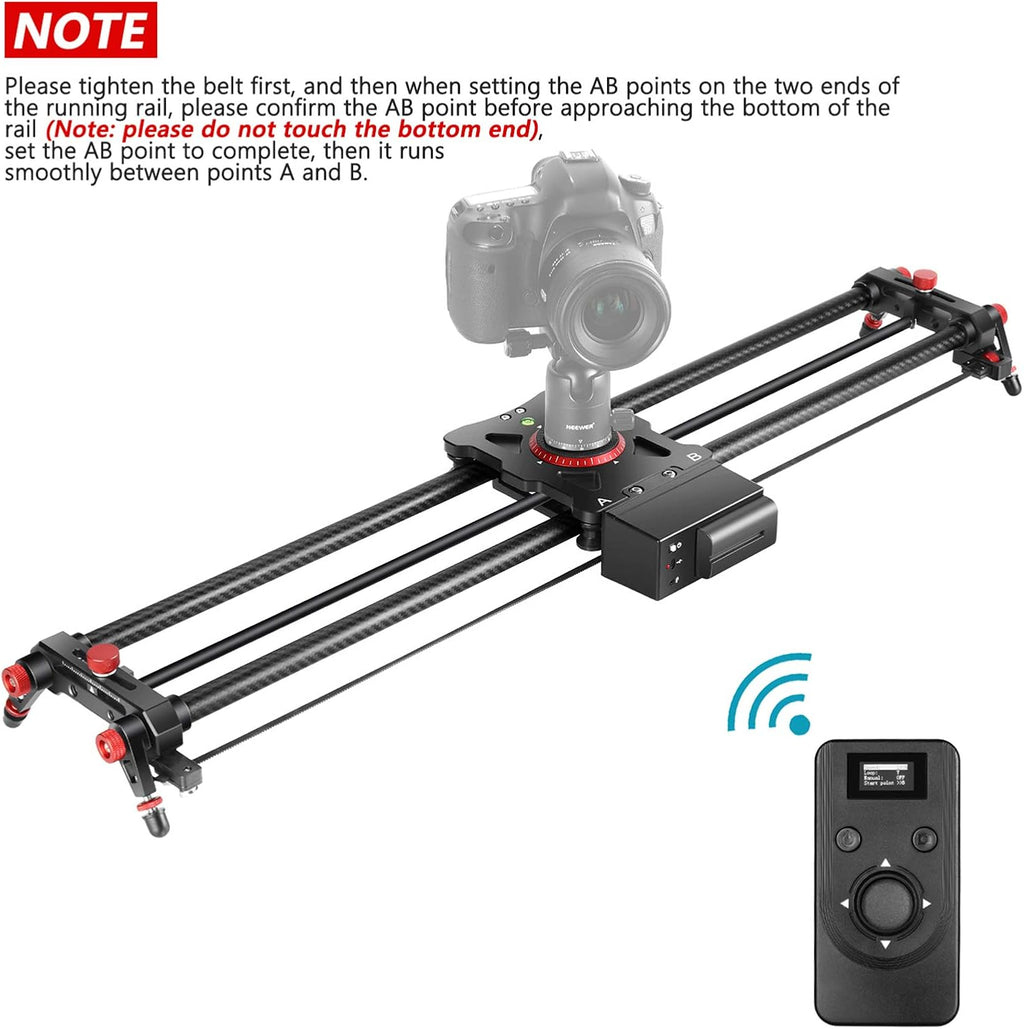 Motorized Camera Slider, 31.5-inch Carbon Fiber Track Rail, Load up to 22 lbs M1009