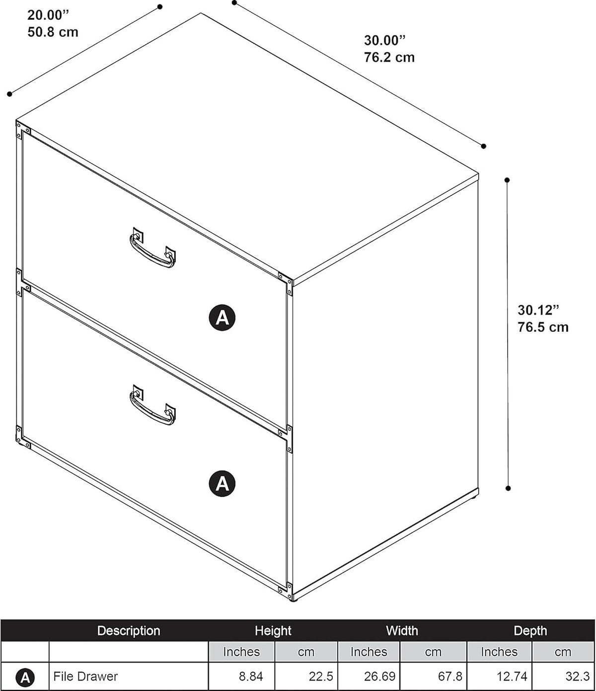 Coastal Cherry Lateral File Cabinet Z366582
