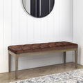 Distressed Saddle Brown Rectangle Ottoman Bench G7036