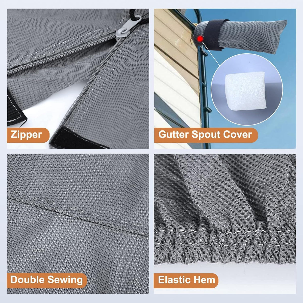 6 Layers Top 5th Wheel RV Cover Anti-UV Camper Cover Breathable Rip-Stop with 2Pcs Extra Straps & Gutter Spout Covers Z809322