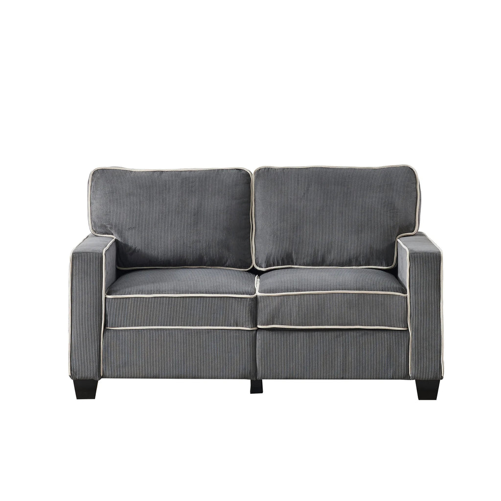 Dark Grey Corduroy Sofa Loveseat with Storage N72231