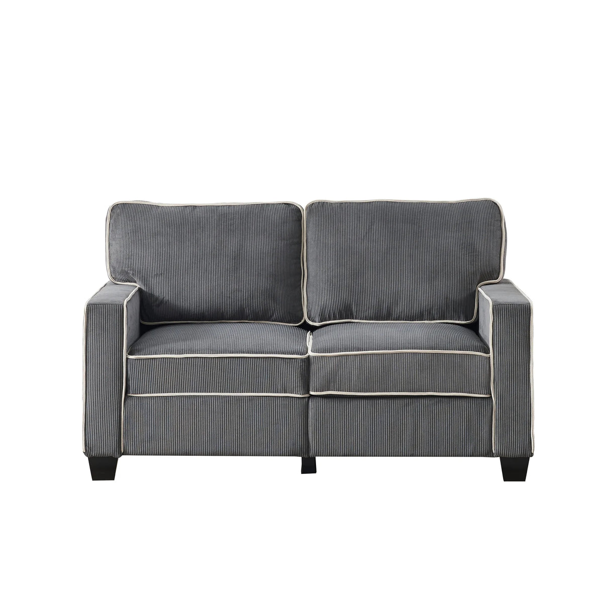 Dark Grey Corduroy Sofa Loveseat with Storage N72231