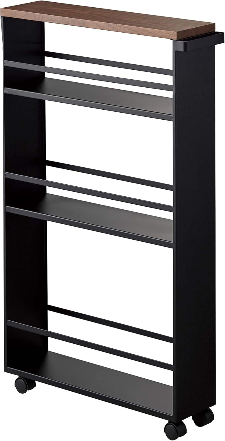 White Slim Rolling Storage Cart With Handle F5129