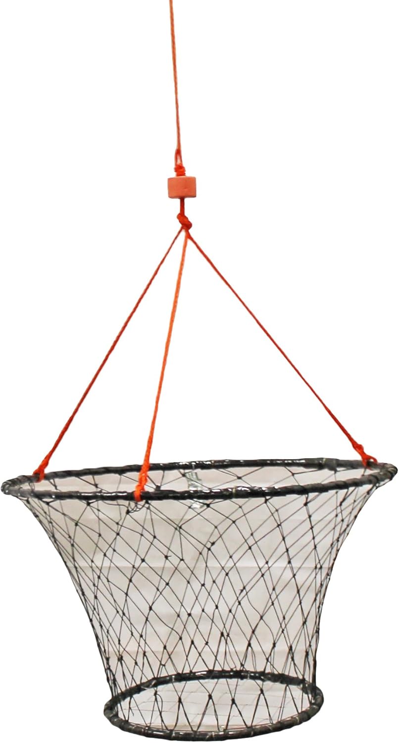 Rubber Wrapped Steel Ring Crab Trap with 50' Rope and Bait Cage F5363