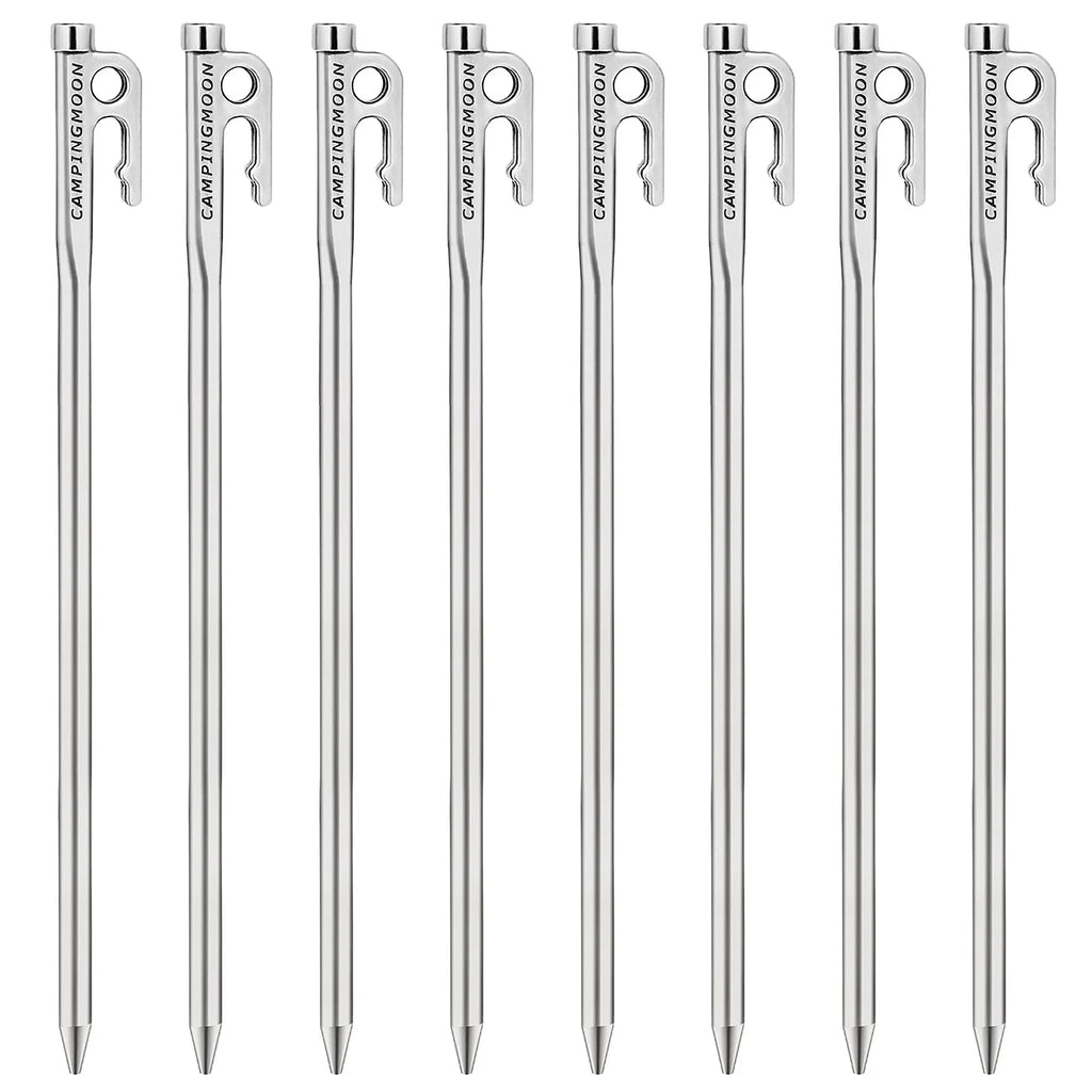 Heavy Duty Steel Tent Stakes Pegs with Hook and Hole Design W984