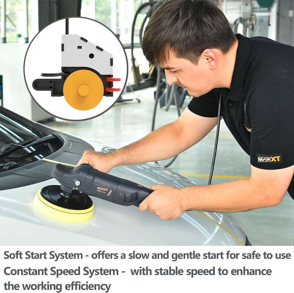 7 Inch Car Polishing Machine with Woolen Fleece Hood N73733