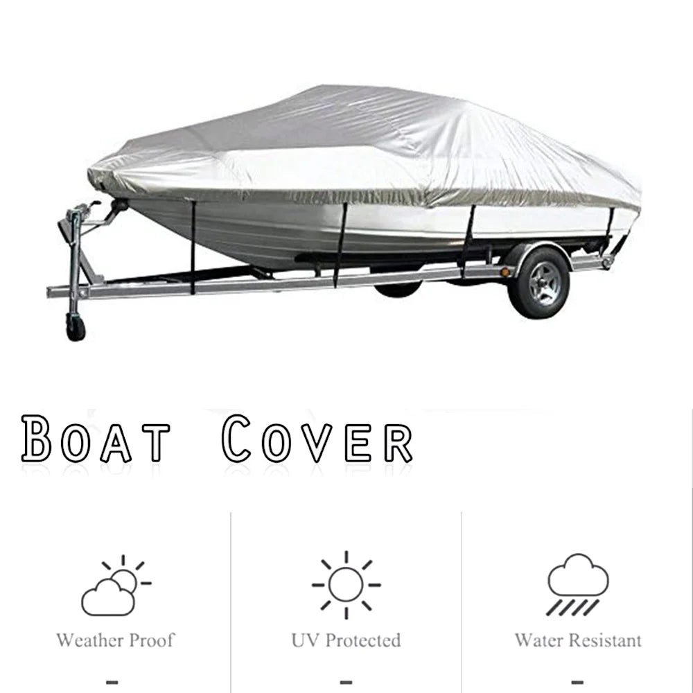 Silver 300D Waterproof Heavy Duty Boat Cover W2681