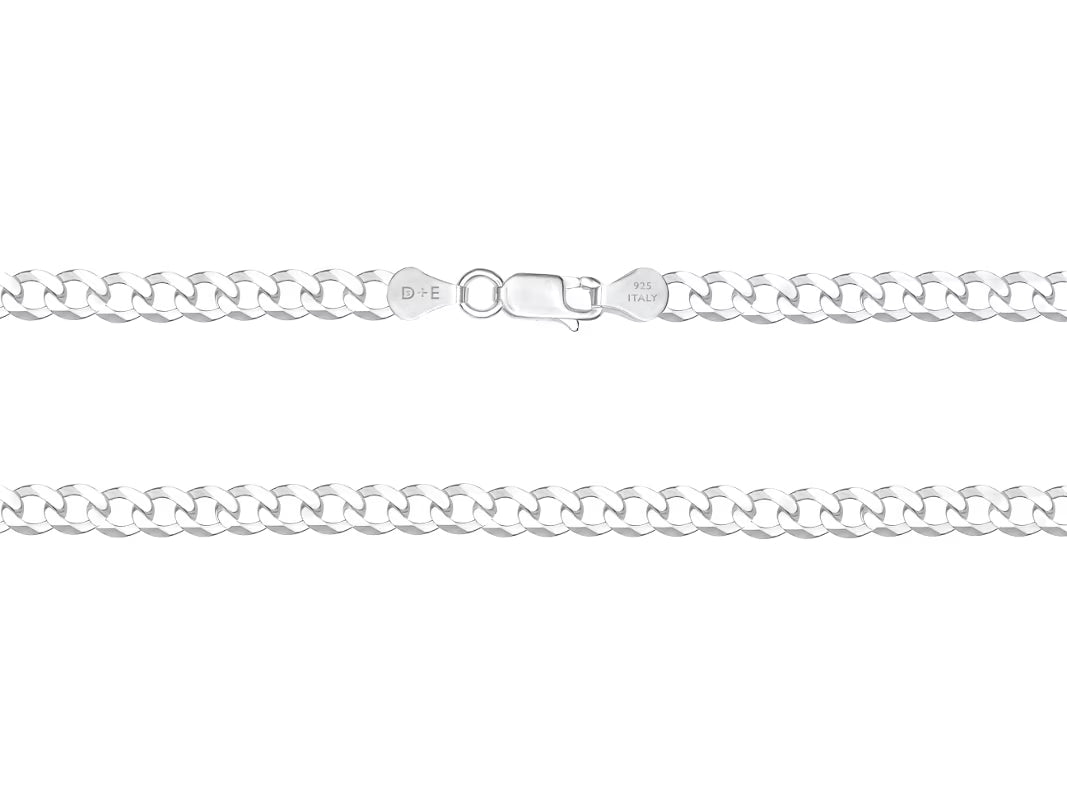 Solid 925 Sterling Silver 20” Curb Chain Necklace X4355