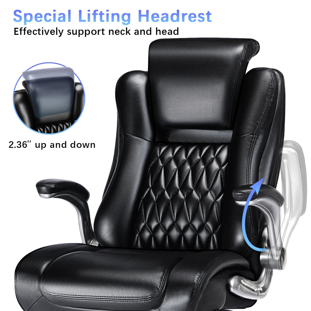 Ergonomic Office Chair with Flip-up Armrests, Black N243