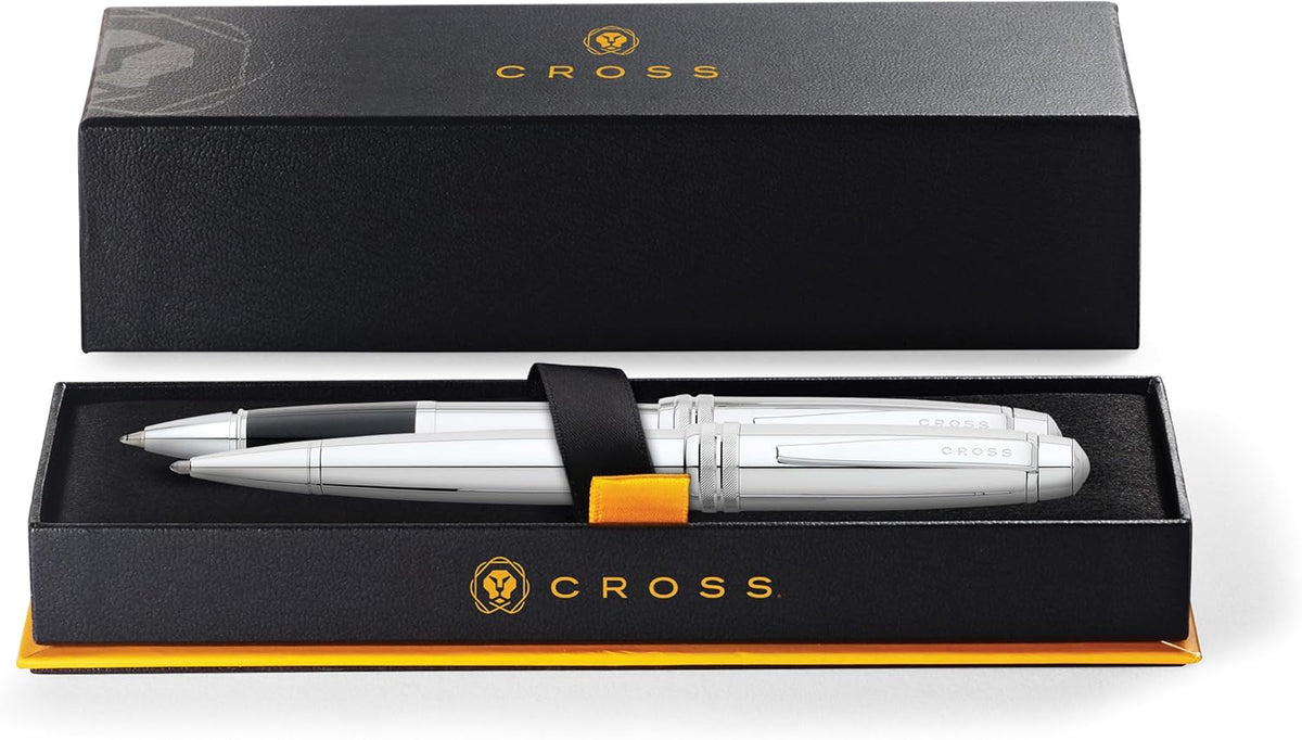 Polished Chrome Ballpoint Pen & Rollerball Pen Pack of 2 D562108