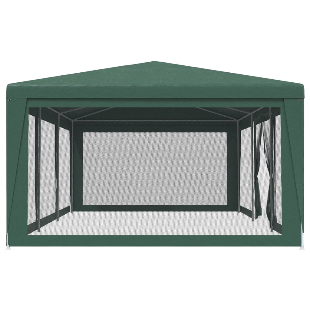 Party Tent with 8 Mesh Sidewalls Green 29.5'x13.1' HDPE I214