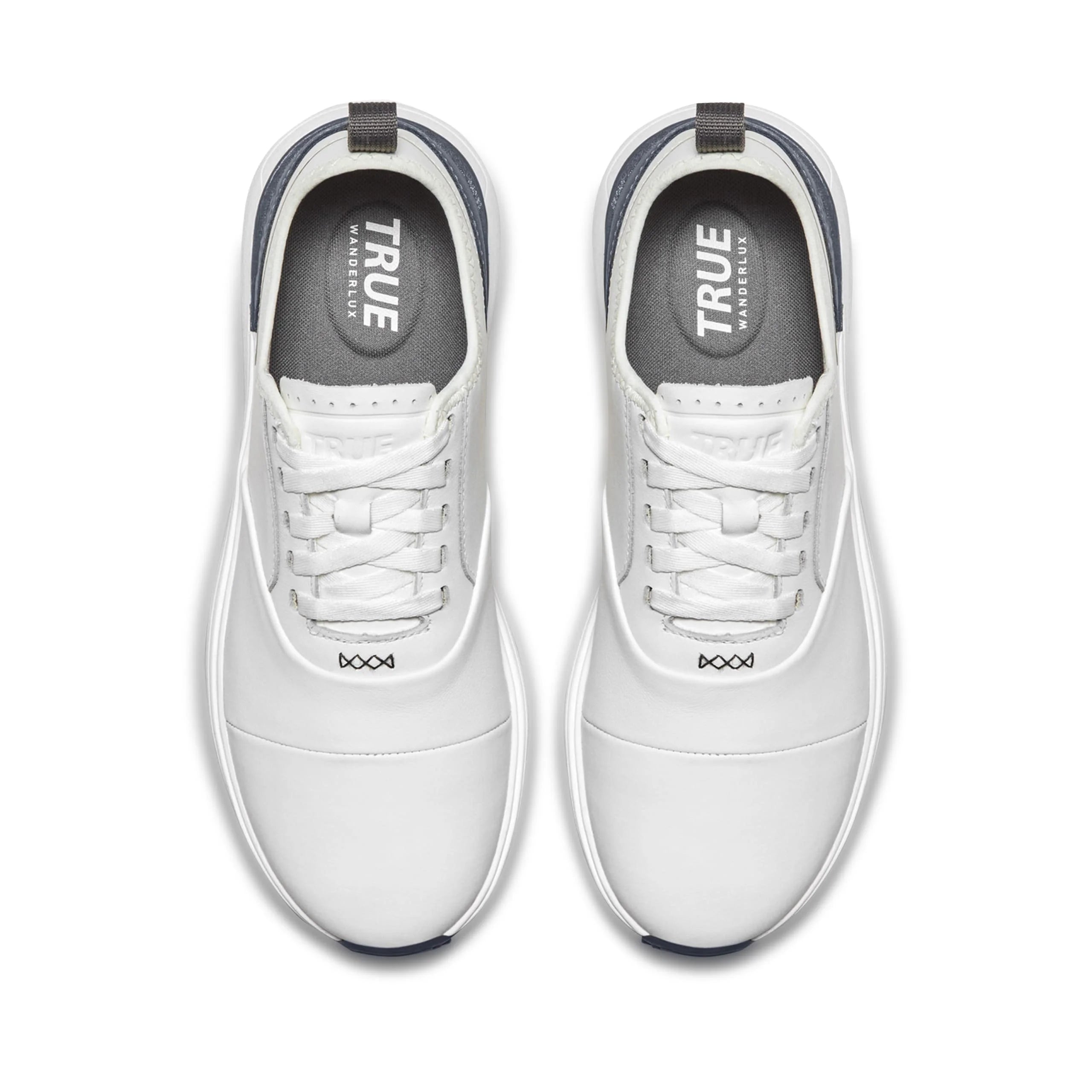 Tour White Grey Leather Golf Shoes E666