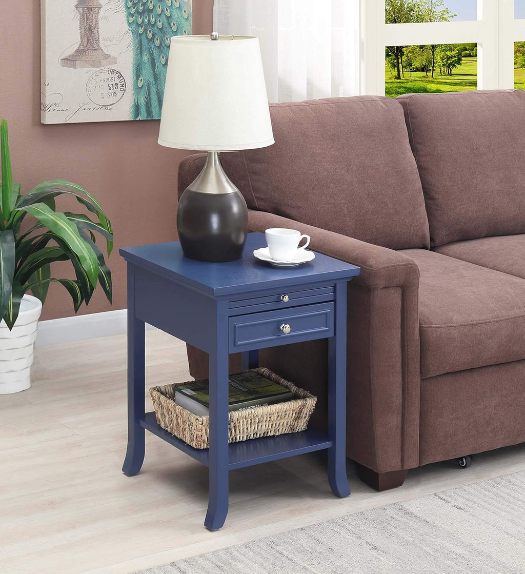 Cobalt Blue Drawer and Slide End Table X7777