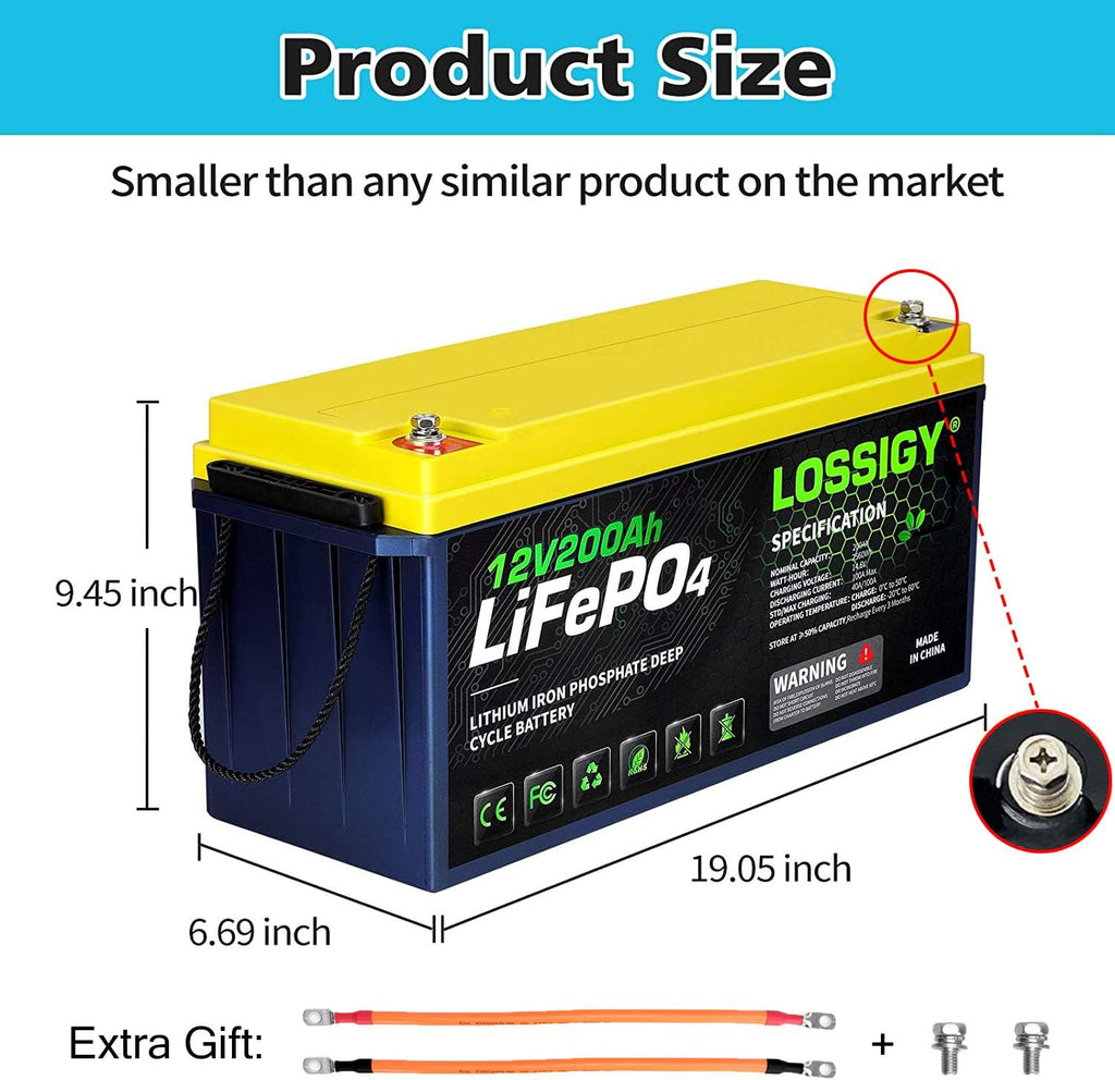 LiFePO4 Battery 12V 200Ah Deep Cycle Lithium Ion Battery with 100A BMS S47886