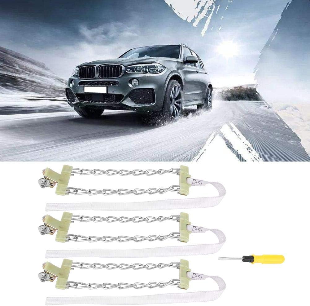 Tire Anti-skid Steel Snow Chain, Pack of 2, Medium E6281
