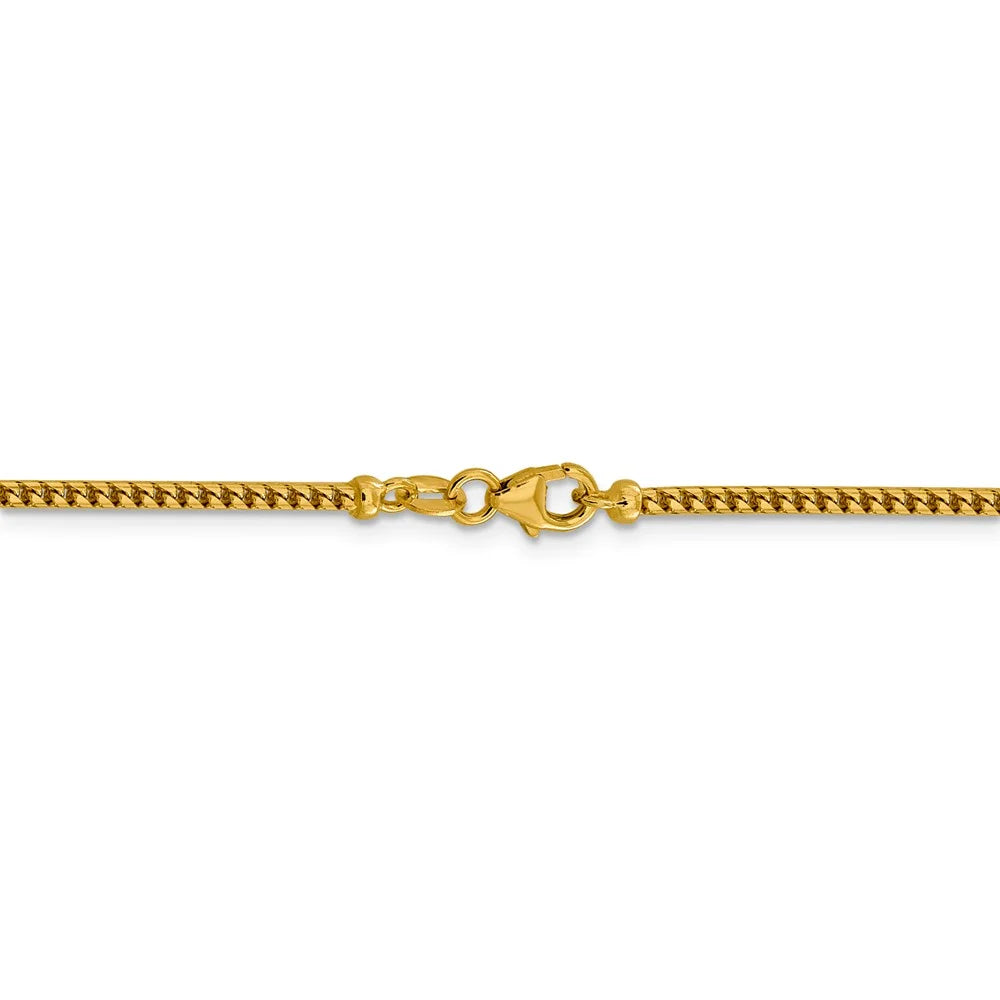 14kt Yellow Gold 2mm Franco Chain 24 inch Lobster Clasp C841455