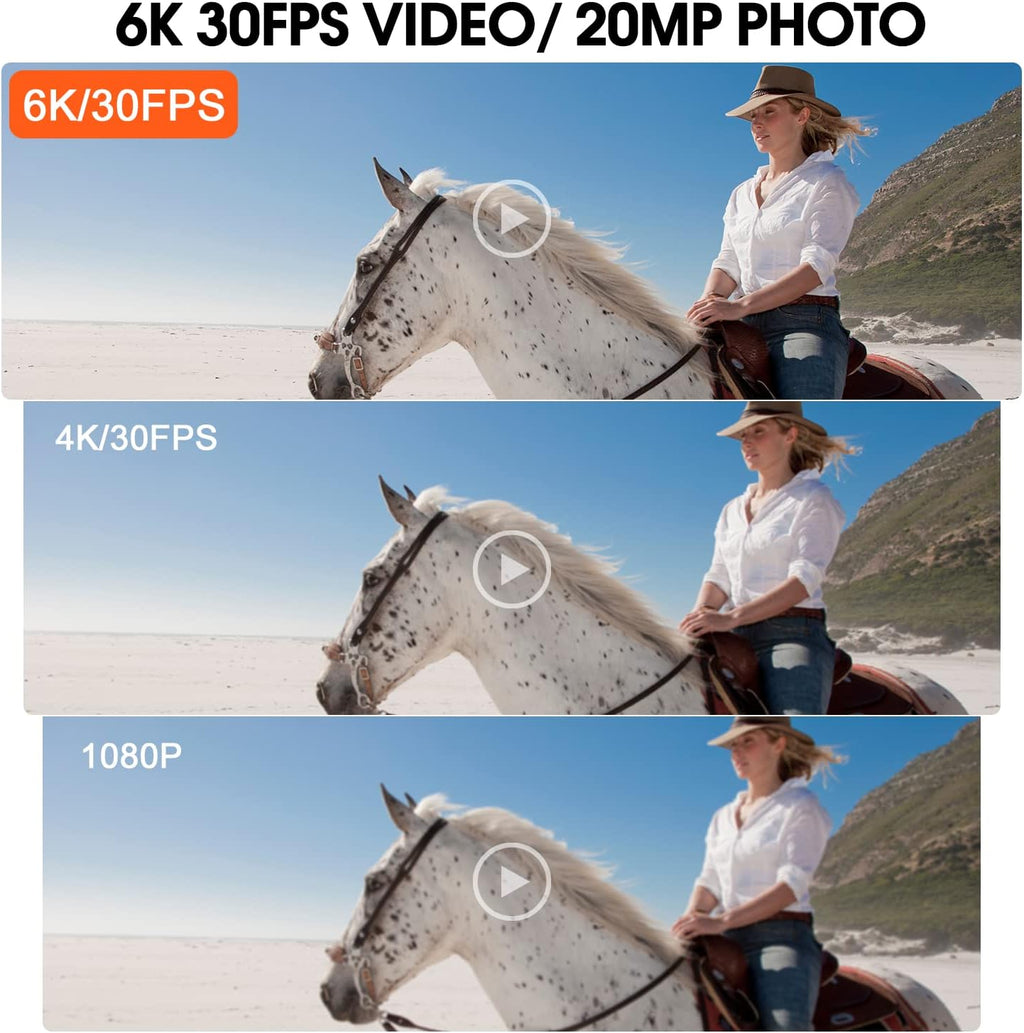 Grey Waterproof Action Camera with Stabilization Q6814